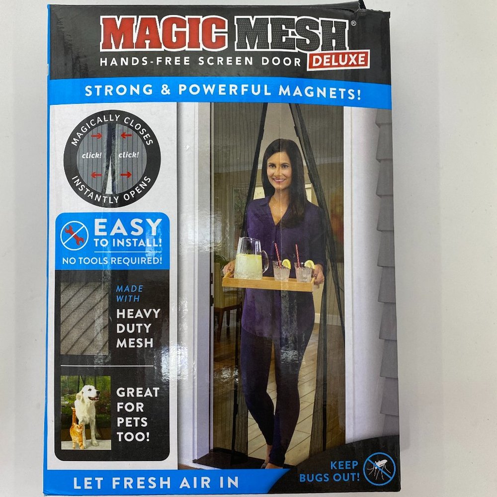 Magic Mesh Deluxe Hands-Free Screen Door Magnets DAMAGED BOX